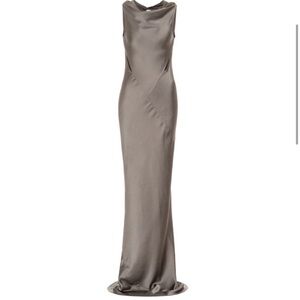 RICK OWENS Skorpio Dusk Grey Cutout Maxi Dress Gown
Size: 34 (US 10)